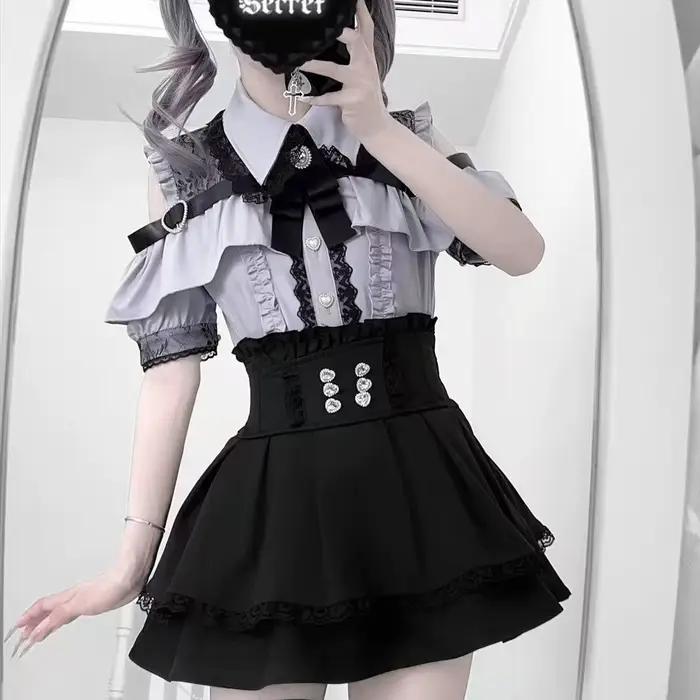 Tmavý mäkký srdcovitý Lolita set