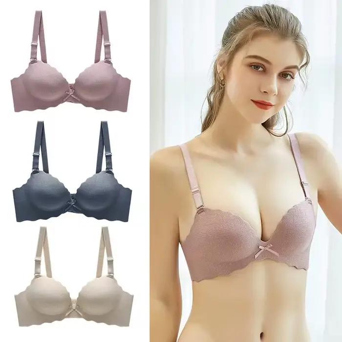 Ensemble de soutien-gorge push-up épaissi pour petits seins, sous-vêtements push-up en V profond, sans anneau en acier, poitrine plate, soutien-gorge spécial