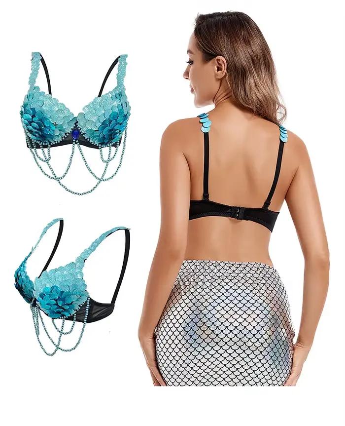 Haut de soutien-gorge Festival éblouissant – Soutien-gorge de danse du ventre fait à la main pour carnaval, Rave, brûleur et fête costumée |   Vêtements de danse DIY pour femmes