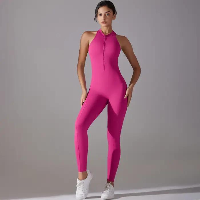 Sexy otvorený chrbát Scrunch športový kombinéza zdvíhajúca zadok ženský gymnastický set jednodielny