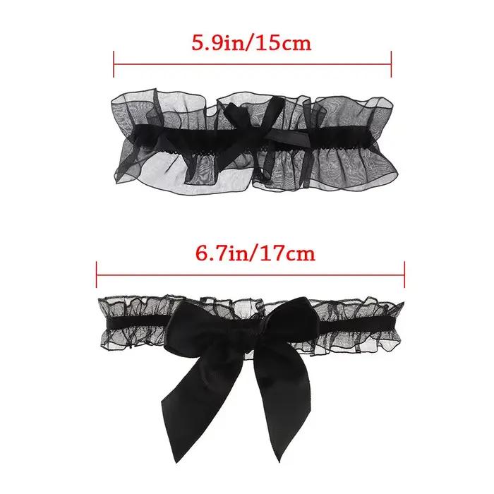 Porte-jarretelles en dentelle avec nœud papillon, Lingerie Sexy à la mode, pour mariage, mariée, accessoires de fête Cosplay, anneau de jambe élastique