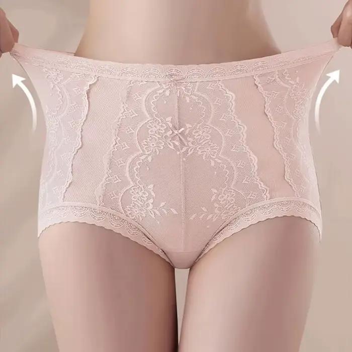 Dámske sexy čipkované nohavičky s vysokým pásom