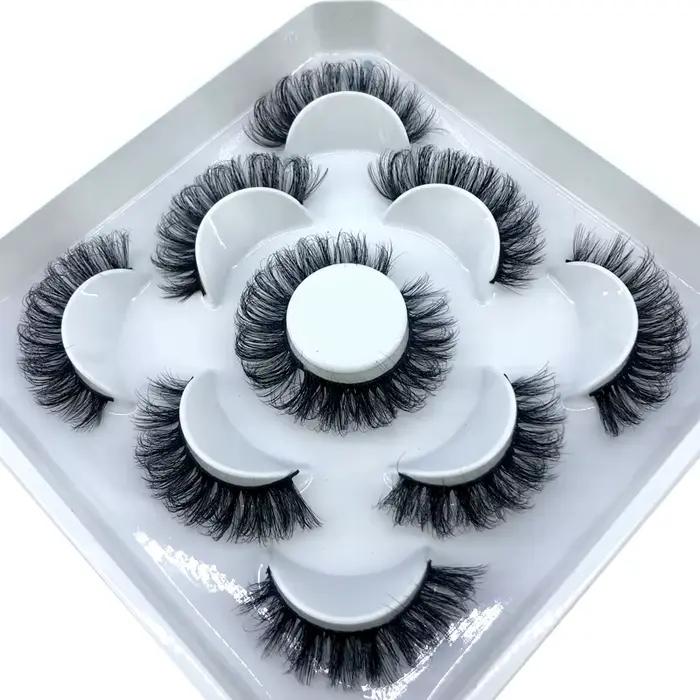 5 párov nadýchaných mihalníc 8-25mm 3D dlhé a husté prírodné umelé mihalnice z norkovej srsti veľkoobchod predajca make-up riasy