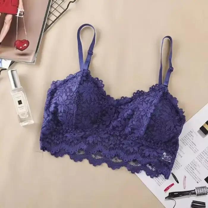 Beau dos soutien-gorge femme mince dentelle soutien-gorge femme sans anneau en acier fronde sangle petite poitrine rassembler soutien-gorge de soutien