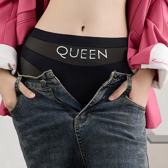 Culotte de contrôle du ventre taille haute pour femmes, sous-vêtements respirants sans couture en soie glacée, slips fins et confortables sans présentation