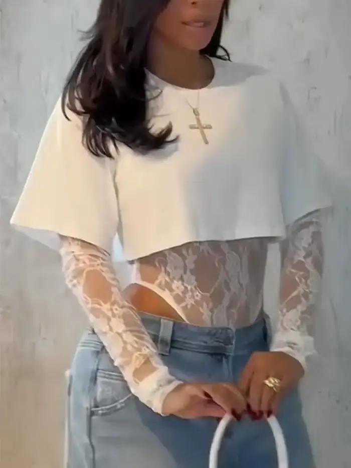 Sexy čipkovaný body pre ženy