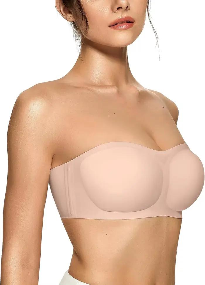Bezramenná push-up bandeau podprsenka