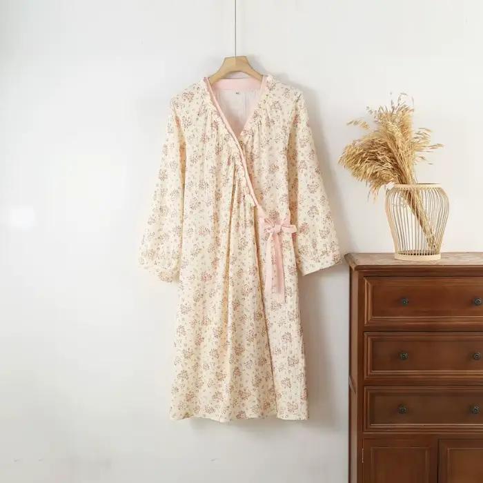 Nočná košeľa Kimono z čistej bavlny