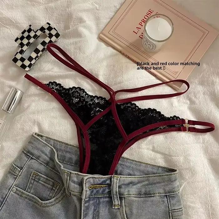 Sous-vêtements en dentelle esthétique Pure French Desire, sous-vêtements moulants taille basse avec trous respirants en maille Sexy, adulte sexy