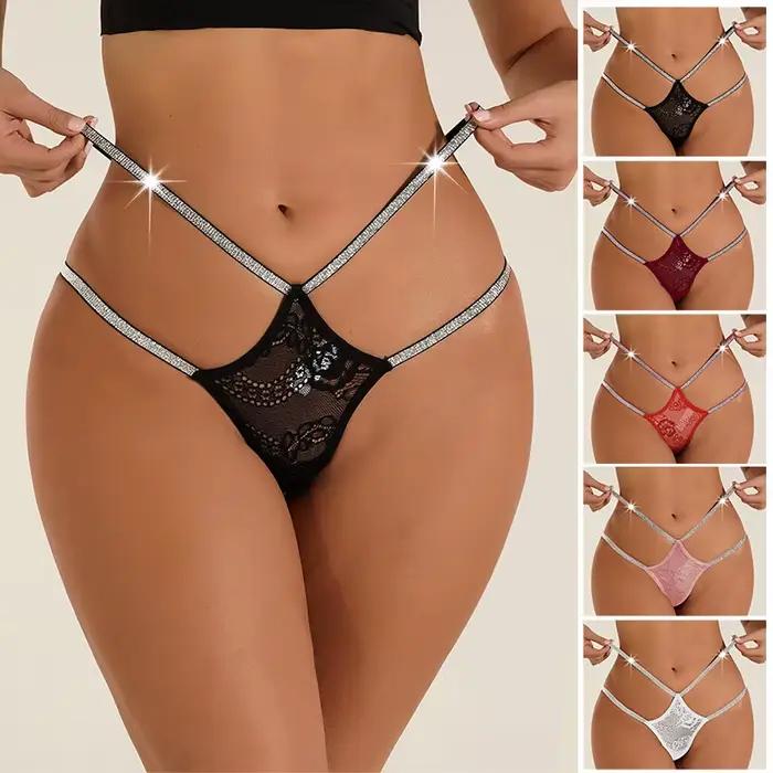 Tongs Sexy Double ceinture fine culotte femme taille haute dentelle transparente Lingerie tongs femmes Sexy Трусы Ж hangi eins...........е