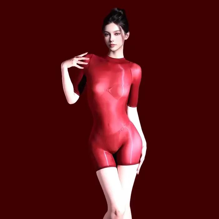 Combinaison moulante 5D ultra-extensible pour femme, effet brillant et transparent, idéale pour le yoga, le bodycon ou comme justaucorps de mode