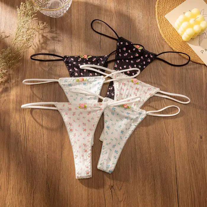 Dámske nohavičky priedušné kvety jemné Sexy Lingerie roztomilé ženské slipy módne pohodlné pruhované šortky špeciálna ponuka