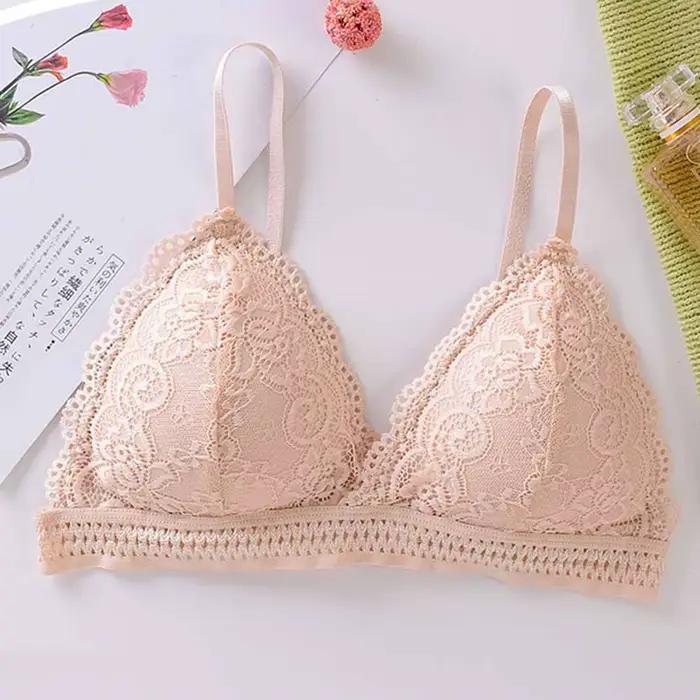 Soutien-gorge français en dentelle fine pour femmes, beau dos, sans anneau en acier, sangle de fronde, petite poitrine, soutien-gorge de soutien