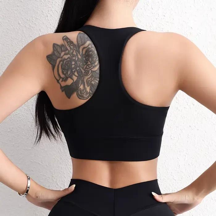 SOISOU Nylonové jógové top krátka podprsenka pre ženy gymnastika Športová