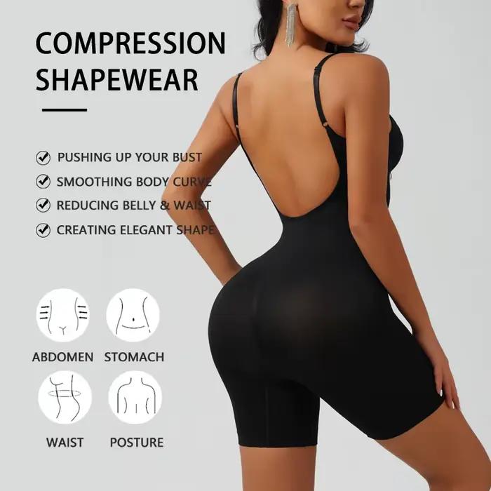 Body sans couture pour femmes, dos bas, contrôle du ventre, levage des hanches, modelant tout le corps, dos nu, combinaison Slim, Corset mi-cuisse