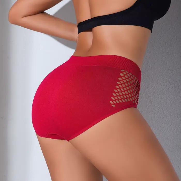 Dámske nohavičky s výrezom Sexy jednofarebné stredne veľké pohodlné spodné prádlo pre ženy Priedušné tangá