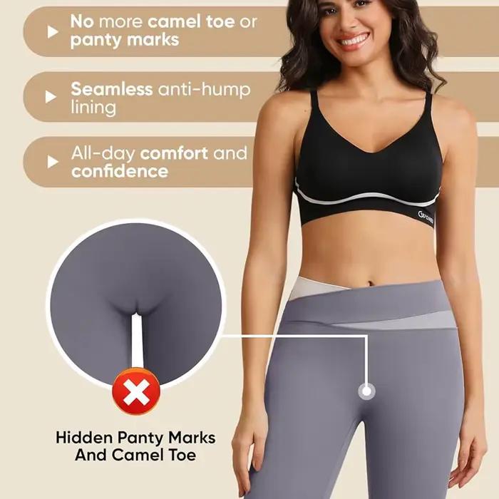 Culotte anti-camel toe invisible sans couture, string de sport anti-camel toe
