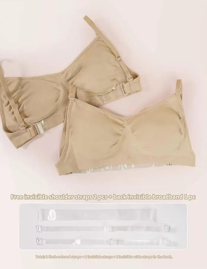Soutien-gorge de danse à bretelles invisibles pour femmes, sous-vêtements de gymnastique de Ballet, soutien-gorge de sport dos nu sans couture pour filles