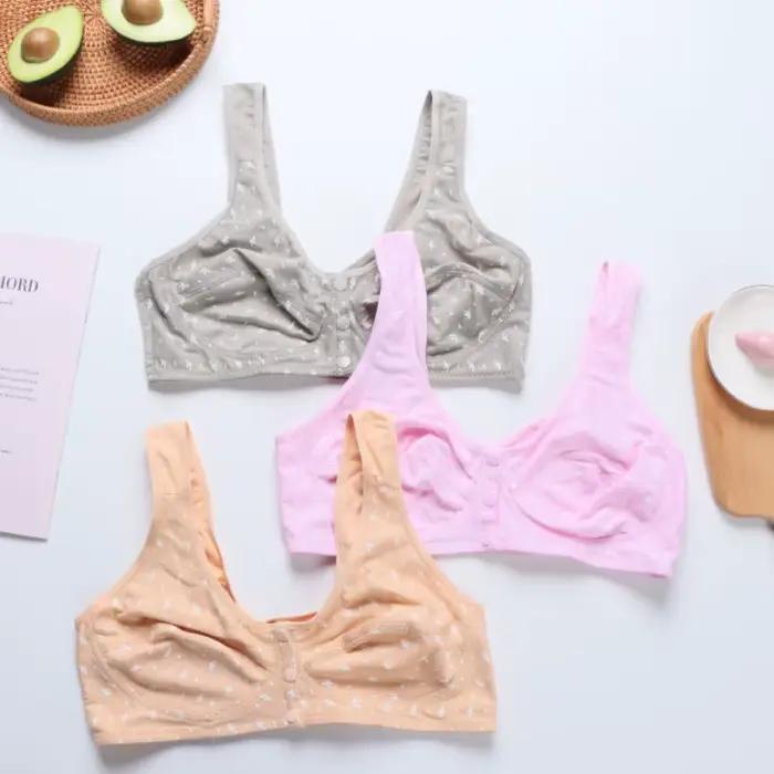 Soutien-gorge pour femmes d'âge mûr et âgées, fin, confortable, respirant, type débardeur à ouverture frontale, grande taille, sans armatures, sans rembourrage