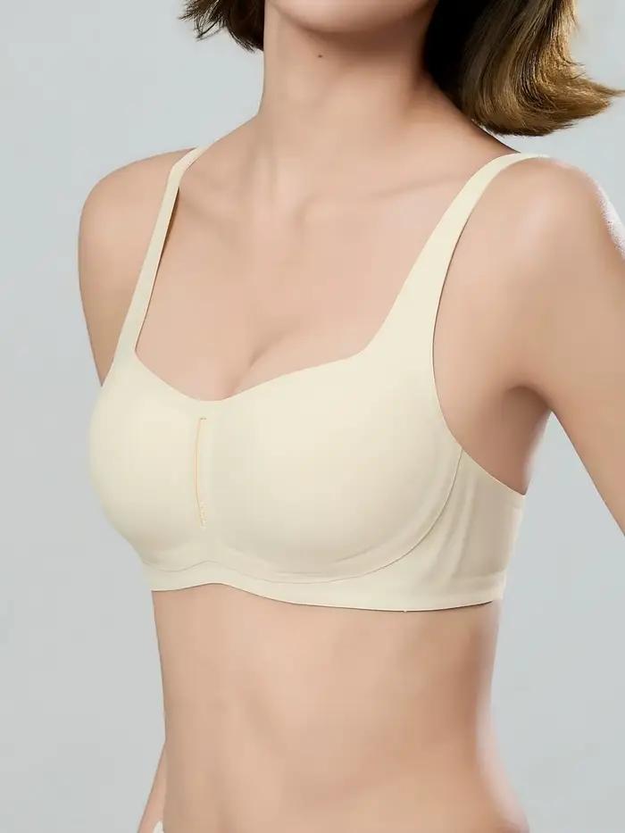 Soutien-gorge Quotidien Sans Armature en Gel Transparent, Col Carré, Dos Droit, Bonnets Fixes, Bretelles Réglables, Anti-Affaissement, pour Petites Poitrines