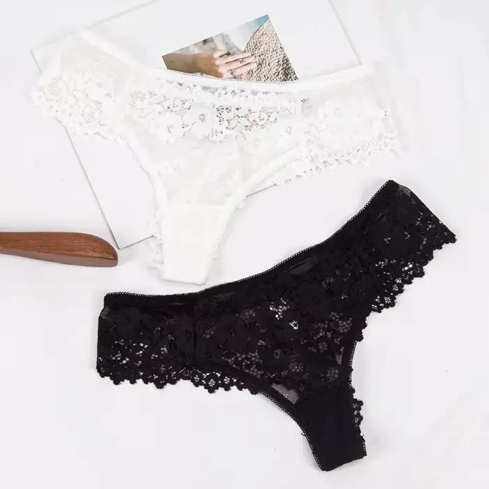 Nouvelles femmes Sexy dentelle culottes sous-vêtements Femme taille basse Culottes Femme Bragas Mujer coton entrejambe respirant dentelle Lingerie culotte