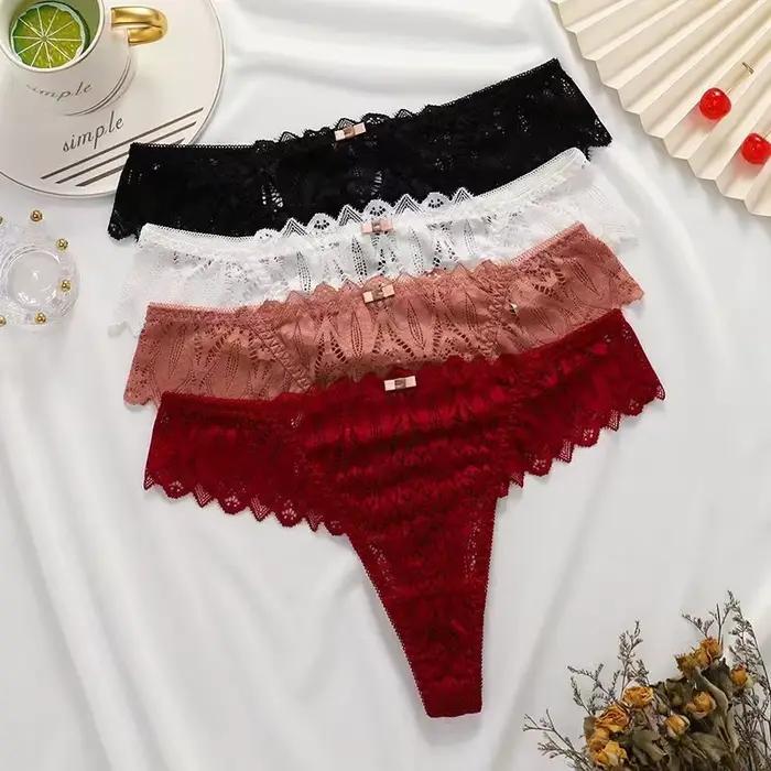 Dámske sexy tangá s čipkou, jemné t-back nohavičky, intímna lingerie