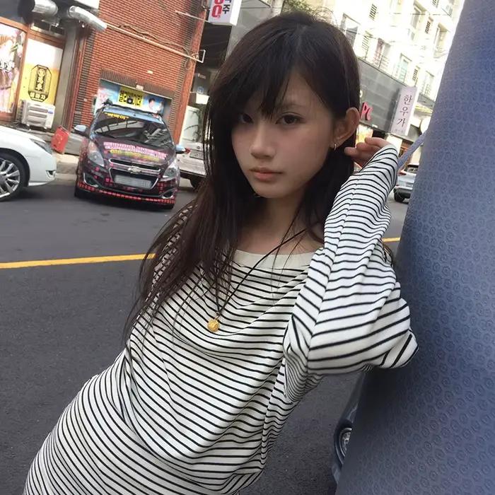 Karrram japonský Y2k pruhovaný dlhý rukáv Tričko 2000s lenivý štýl pletené topy Vintage Harajuku