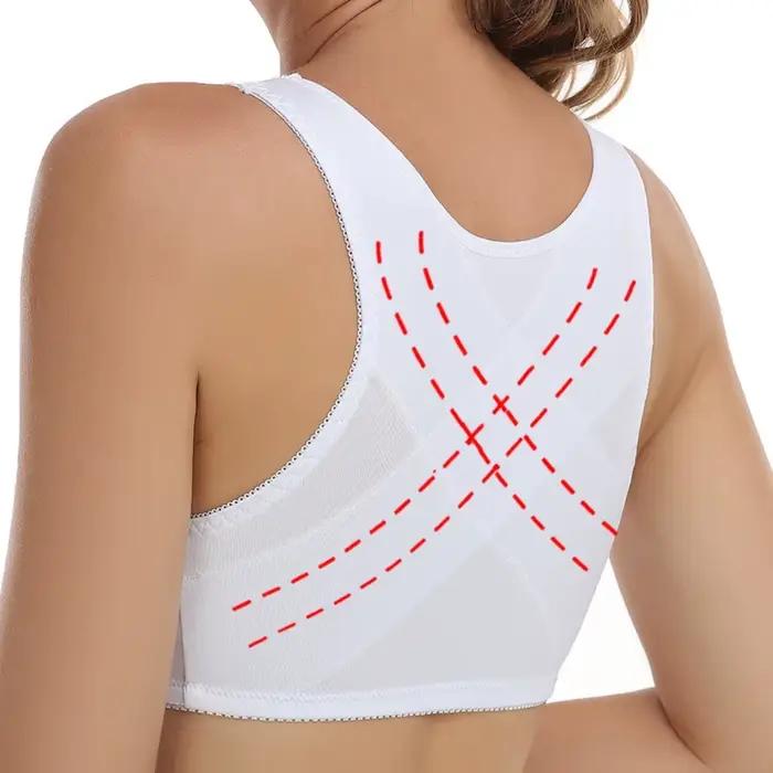 Soutien-gorge de sport pour femmes dos nu en dentelle avec fermeture avant et couleurs élégantes pour activités physiques et sorties