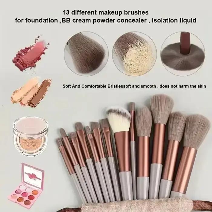 Sada mäkkých a nadýchaných profesionálnych kefiek na make-up