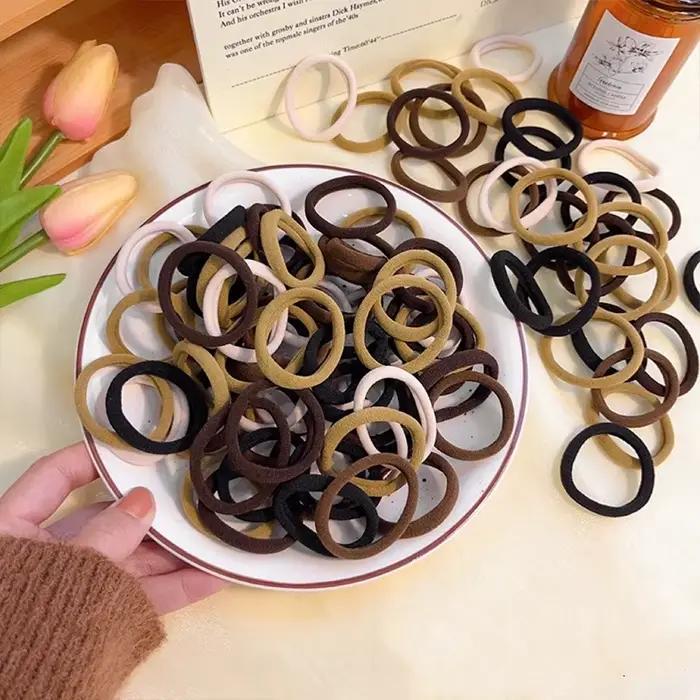 20/50/100 ks Štyri ročné obdobia Umelé Gumičky Do Vlasov Miska 4CM Cukríky Scrunchie