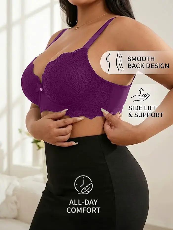 Push-up podprsenka z čipky pre ženy s veľkými tvarmi s kosticami