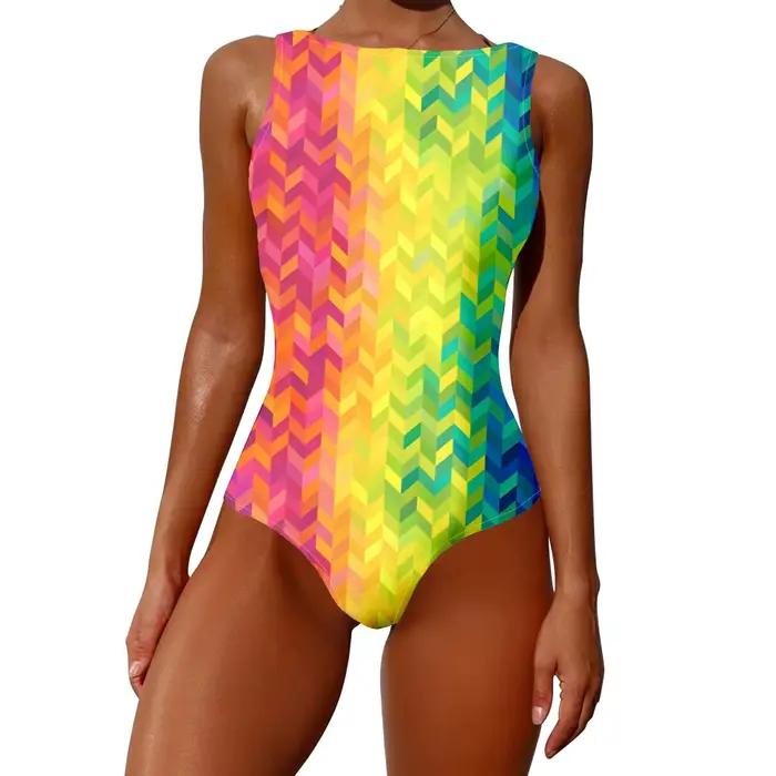 Jednodielne plavky Aqua Swirl DNA s potlačou