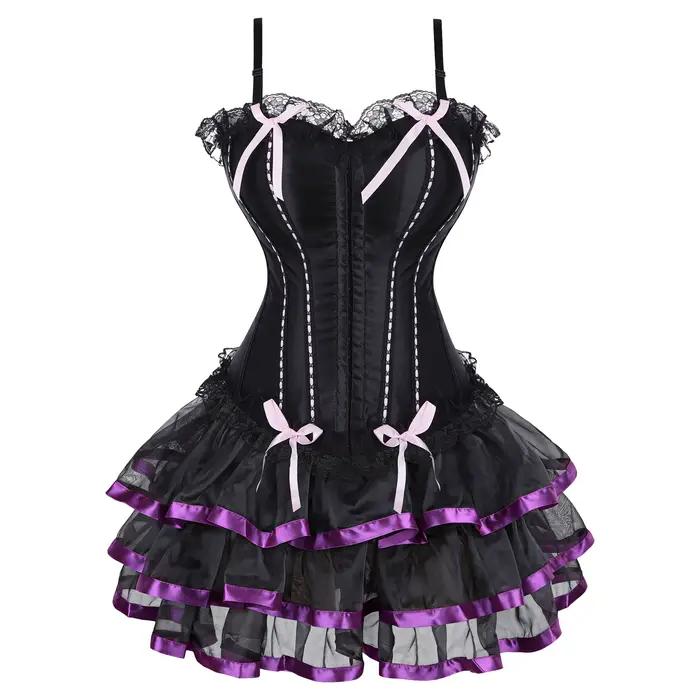Ženský korzetové šaty, gotické bustier korzety s ramienkami