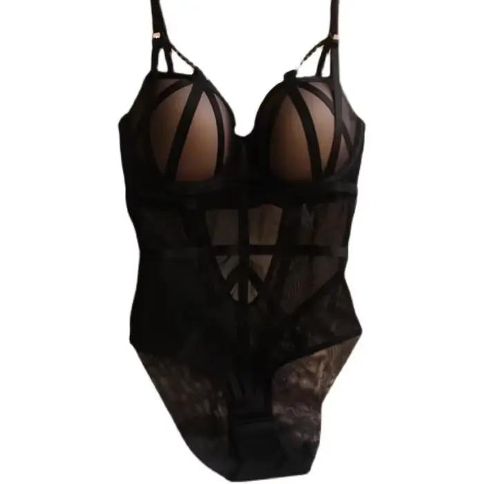 MOYISU Sexy tvarovacie body pre ženy z priehľadnej sieťoviny Lingerie Teddy s push-up podprsenkou a ramienkami špeciálna ponuka tvarovač postavy doprava zdarma