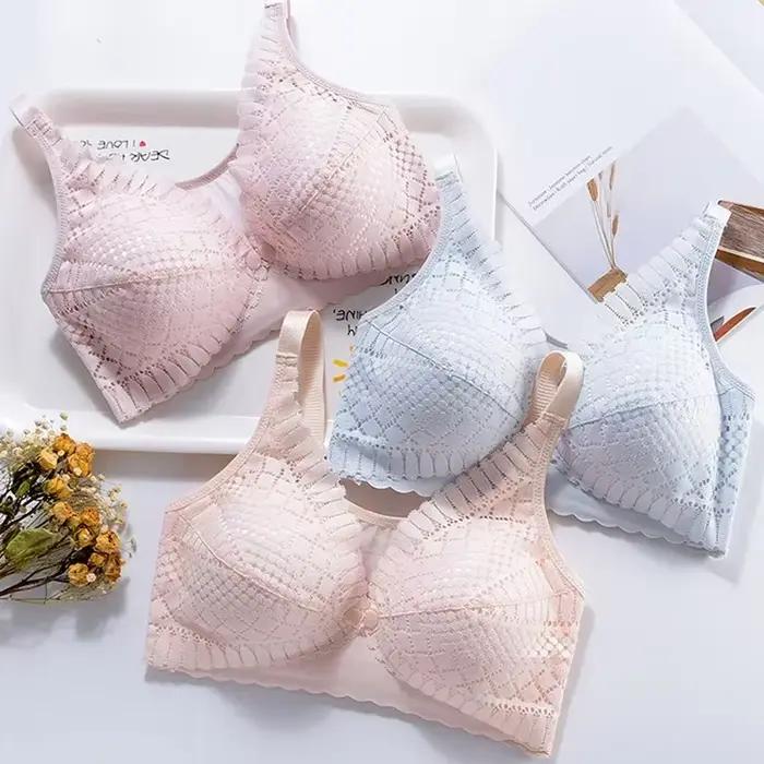 Soutien-gorge d'allaitement de maternité avec bouton avant, sous-vêtements froncés réglables, soutien-gorge d'allaitement confortable pour nourrir les femmes enceintes