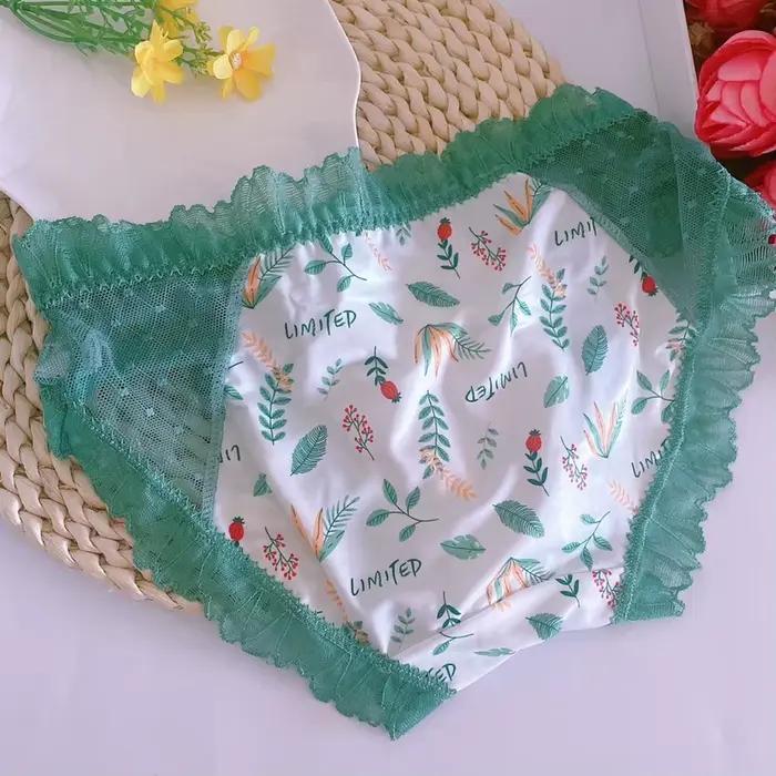 Sissy mignon nœud culotte à volants culotte érotique discothèque DJ Club BF fête privée, hommes Sexy voir à travers la dentelle florale glace soie slips
