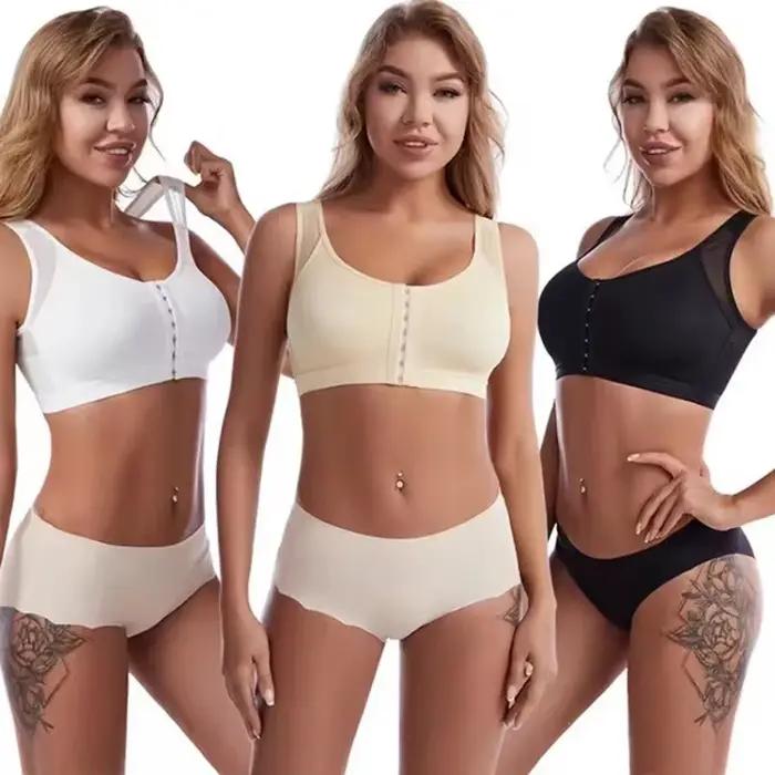 Fermeture avant Posture correcteur soulever soutien-gorge femmes Push Up dos croisé sous-vêtements antichoc sport soutien Fitness gilet soutiens-gorge S-5XL