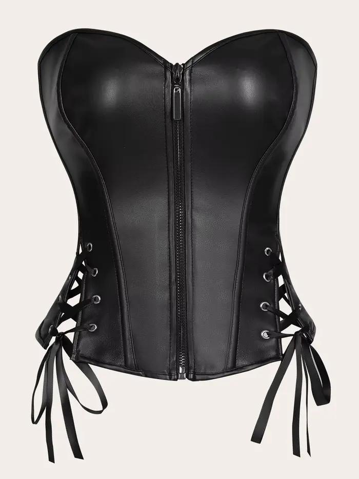 Kožený korzetový bustier pre ženy z PU kože