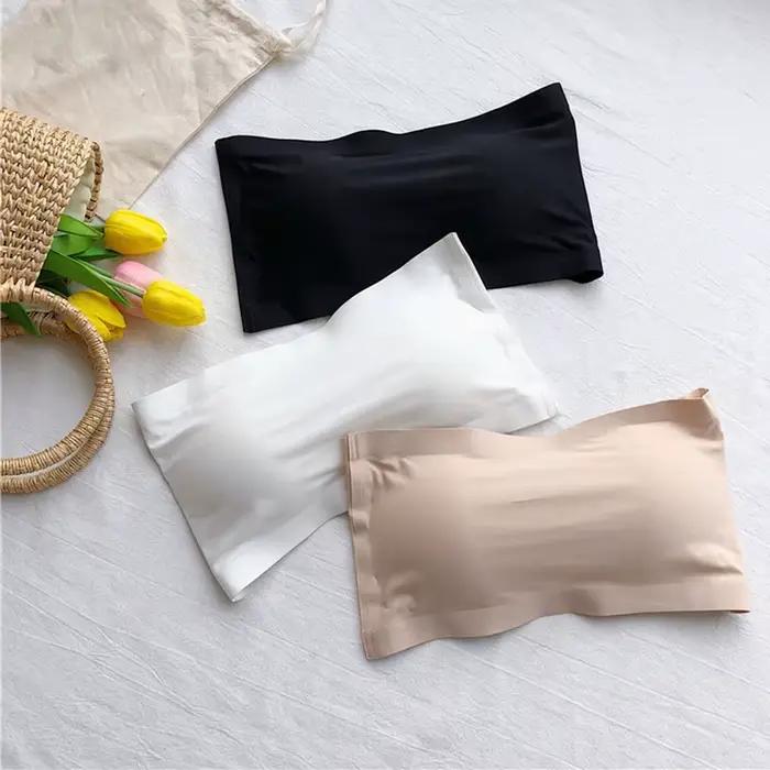 Haut tubulaire une pièce sans couture pour femmes, coussinets amovibles, intimes, basique, noir/blanc/peau, soutien-gorge sans bretelles, Bandeau, Lingerie Sexy