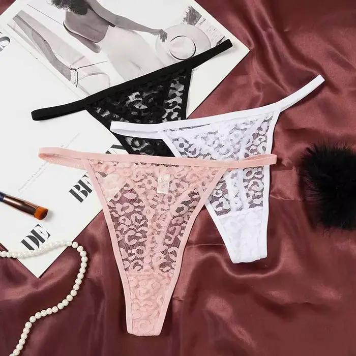 Ženy Sexy nízky pás čipka priehľadná G-string žena vyprázdniť string priedušná spodná bielizeň tangá