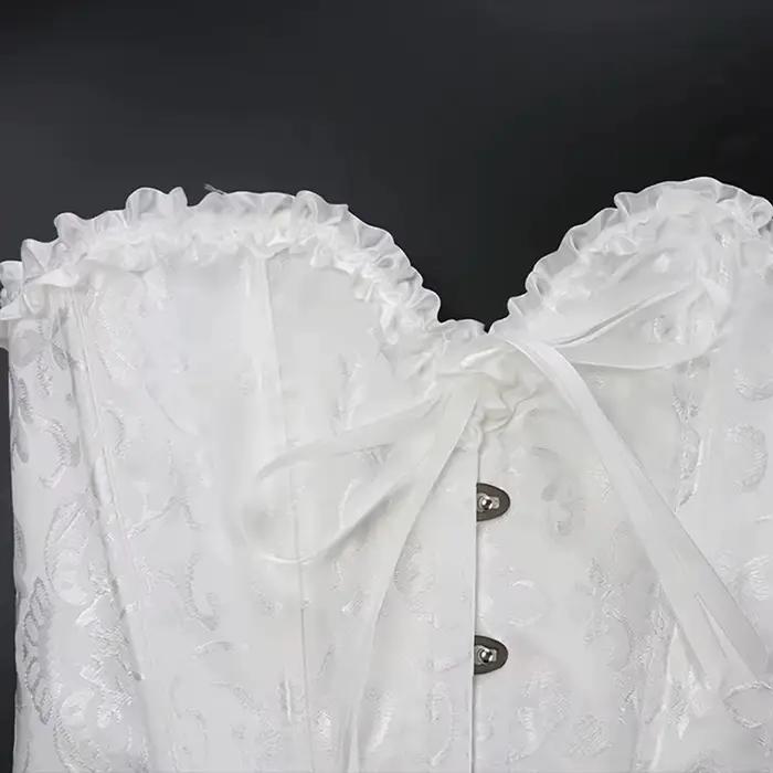 Corsets et Bustiers Sexy pour Femmes, Style Court, en Jacquard et Dentelle, avec Bretelles Arrière, Taille Ajustable, Soutien Abdominal et Effet Sculptant