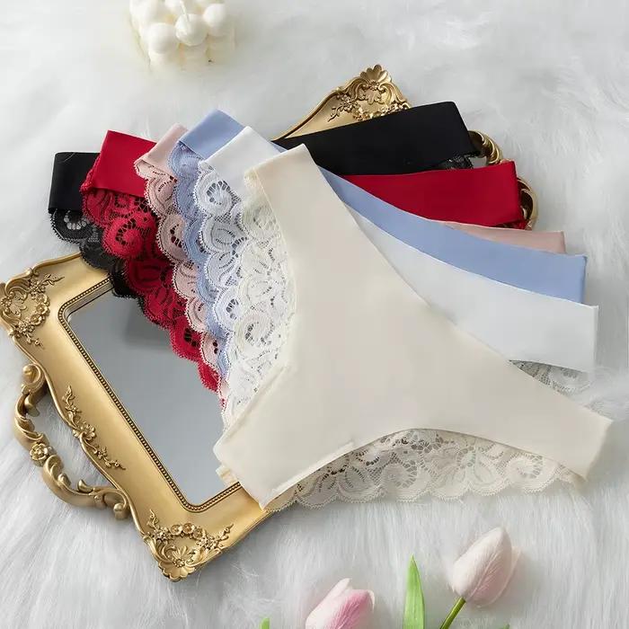 Sexy dentelle culottes pour femmes sans couture mode impression sous-vêtements féminins taille basse slips dame femmes Lingerie caleçons intimes