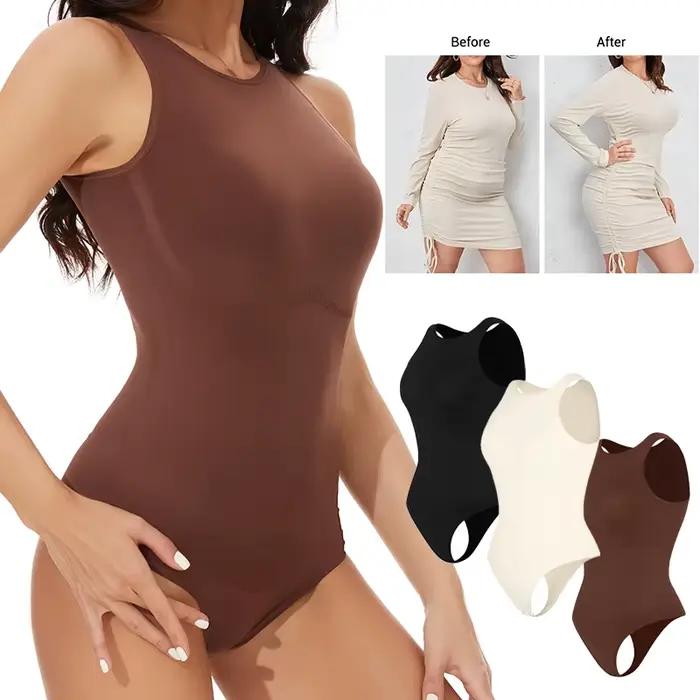 Tongs Body pour femmes contrôle du ventre Shapewear Racerback haut nouveau corps sculptant Shaper col haut combinaison salopette