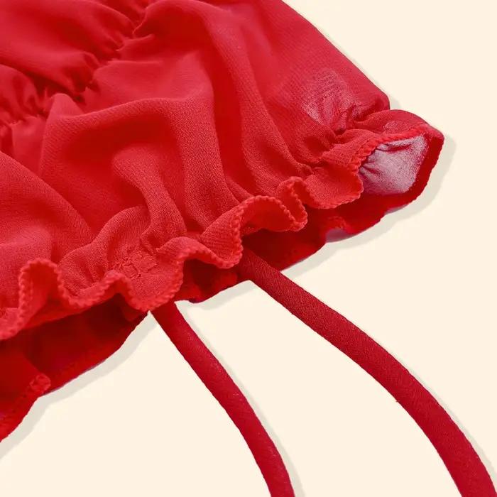 Červená volánová podprsenka na Vianoce a Silvester, sexy módna bielizeň
