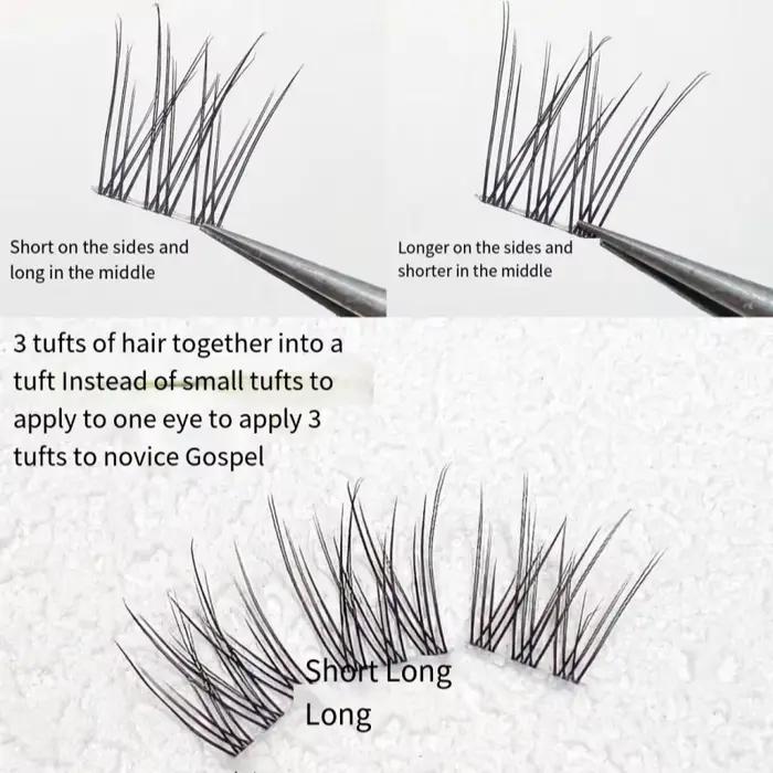 1/škatuľa 120 balíčkov norkových umelých rias prírodný ruský 3D lashes individuálne predlžovanie