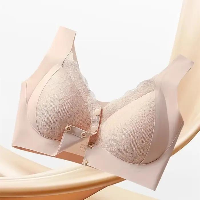 Bouton avant sans marques rassemblement mère soutien-gorge personnes âgées gilet femmes d'âge moyen sans fil gilet soutien-gorge femmes sous-vêtements