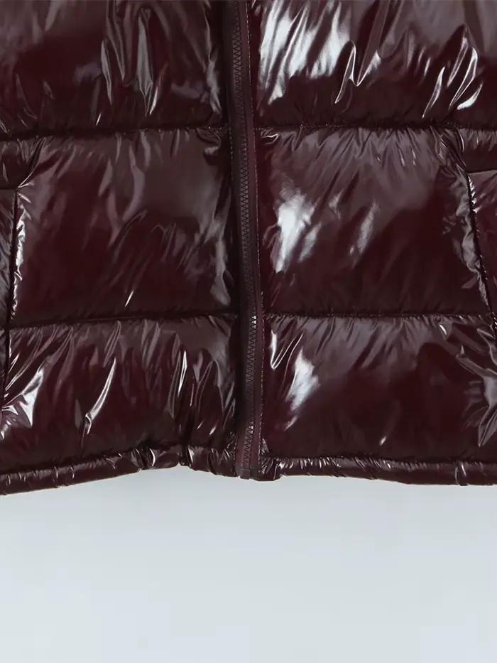 Veste en polyester pour femme, design streetwear hiver, à capuche, fermeture éclair, élégante pour sorties et journées tranquilles
