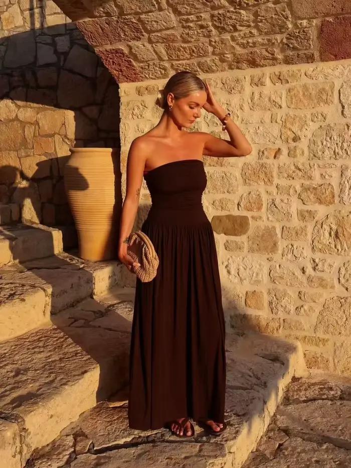 ETJ 2025 nové elegantné sexy šaty pre ženy s odhalenými ramenami
