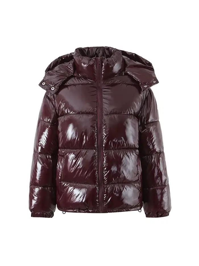 Veste en polyester pour femme, design streetwear hiver, à capuche, fermeture éclair, élégante pour sorties et journées tranquilles