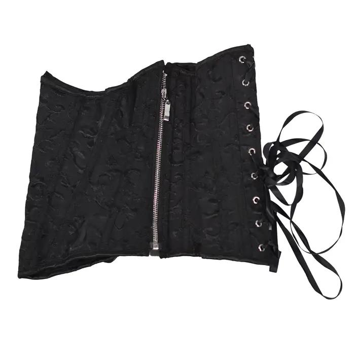 Corset Bustier Femme avec Fermeture Éclair, Lacets Sous le Buste, Hauts Sculptants à Baleines, Imprimé Vintage, Vêtement d'Extérieur, Gaine Amincissante, Costume de Scène